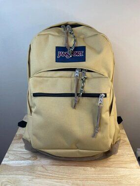 JanSport Right Pack Backpack Curry Cordura Suede Bottom Laptop Sleeve
